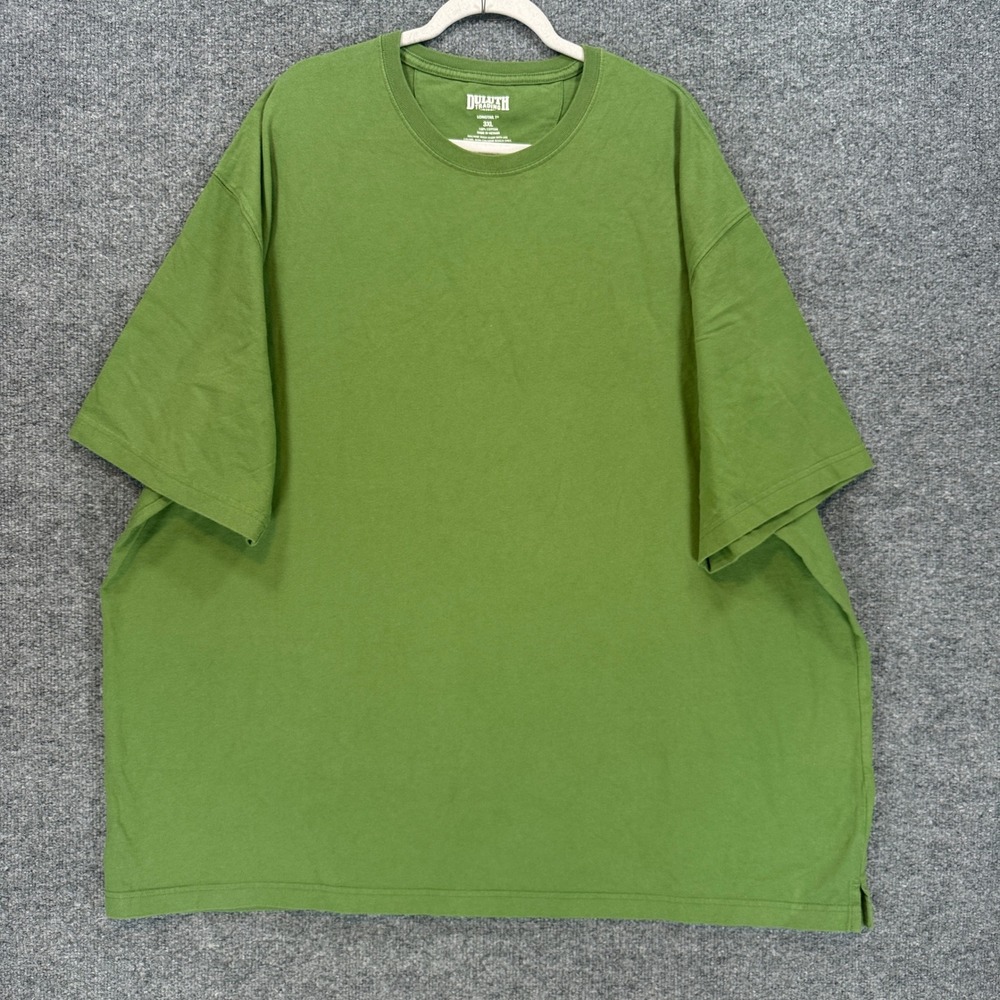 Duluth Trading Co Tshirt Mens 3XL Green Longtail Cotton Short Sleeve Tee